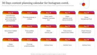 30 Days Content Planning Calendar For Instagram Instagram Marketing To Grow Brand Awareness Ideas Appealing