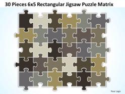 30 pieces 6x5 rectangular jigsaw puzzle matrix powerpoint templates 0812