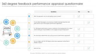 360 Degree Feedback Performance Appraisal Questionnaire Performance Evaluation Strategies For Employee
