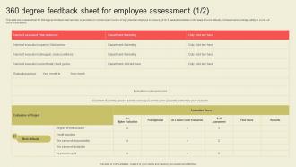 360 Degree Feedback Sheet For Employee Assessment Succession Planning Guide