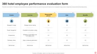360 Hotel Employee Performance Evaluation Form