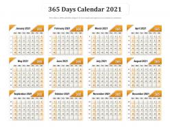 365 days calendar 2021