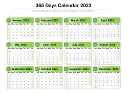 365 days calendar 2023