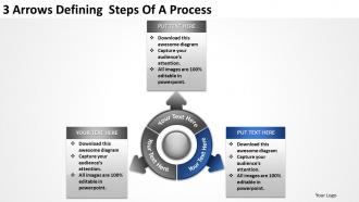 3 arrows defining  steps of a process powerpoint templates ppt presentation slides 812