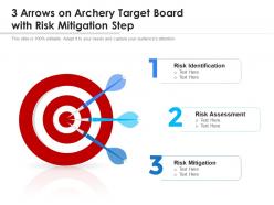 3 arrows on archery target board with risk mitigation step