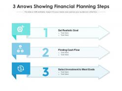 3 arrows showing financial planning steps