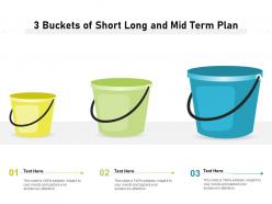 3 buckets of short long and mid term plan