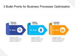 3 bullet points for business processes optimization