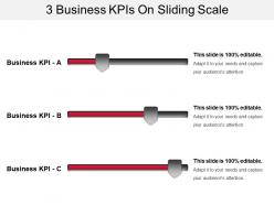 3 business kpis on sliding scale ppt example professional