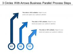 3 circles with arrows business parallel process steps