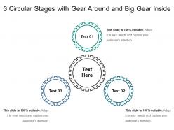 3 circular stages with gear around and big gear inside