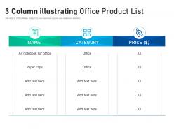 3 column illustrating office product list