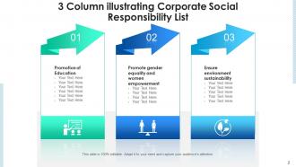 3 Column List Empowerment Environment Responsibility Illustrating Corporate Product