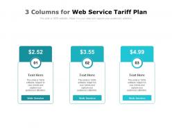 3 columns for web service tariff plan