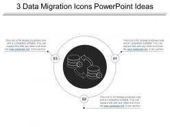 3 data migration icons powerpoint ideas