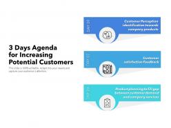 3 days agenda for increasing potential customers