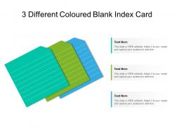 3 different coloured blank index card