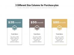 3 different size columns for purchase plan