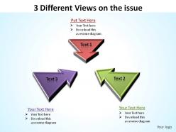 3 different views on the issue inward arrows ppt slides diagrams templates powerpoint info graphics