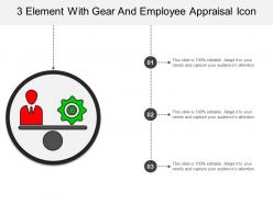 3 element with gear and employee appraisal icon