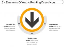 3 elements of arrow pointing down icon