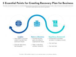 3 essential points for creating recovery plan for business