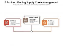 3 factors affecting supply chain management