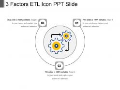 3 factors etl icon ppt slide