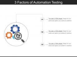 3 factors of automation testing ppt examples slides