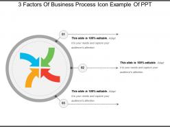3 factors of business process icon example of ppt
