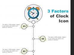 3 factors of clock icon powerpoint shapes