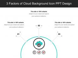 3 factors of cloud background icon ppt design