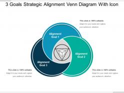3 goals strategic alignment venn diagram with icon