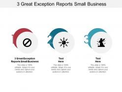 3 great exception reports small business ppt powerpoint presentation icon vector cpb