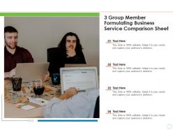 3 group member formulating business service comparison sheet