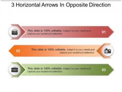 3 horizontal arrows in opposite direction