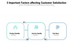3 important factors affecting customer satisfaction
