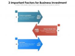 3 important factors for business investment