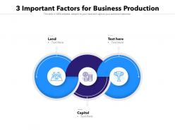 3 important factors for business production