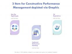 3 Item For Constructive Performance Management Depicted Via Graphics