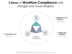 3 Items Of Workflow Compliance With Triangle And Circle Graphic