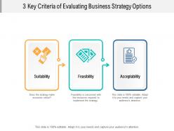 3 key criteria of evaluating business strategy options