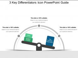 3 key differentiators icon powerpoint guide