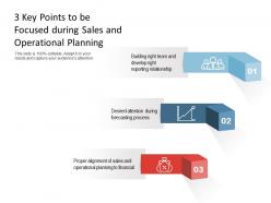 3 key points to be focused during sales and operational planning