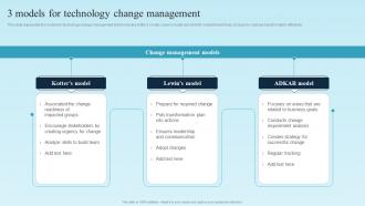 3 Models For Technology Change Management Digital Transformation Plan For Business
