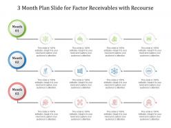 3 month plan slide for factor receivables with recourse infographic template