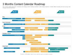 3 months content calendar roadmap timeline powerpoint template
