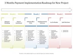 3 months payment implementation roadmap for new project