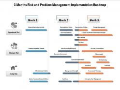 3 months risk and problem management implementation roadmap