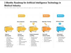 3 months roadmap for artificial intelligence technology in medical industry